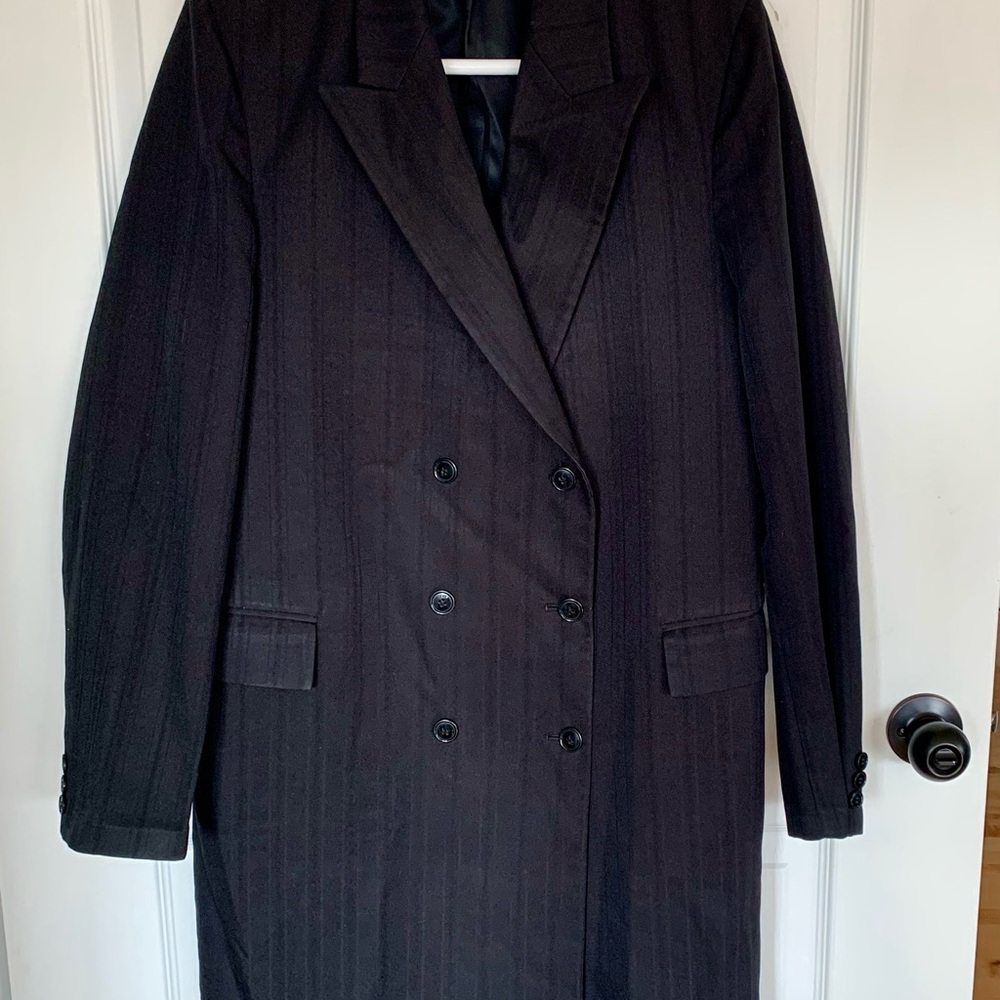 Men's Elegant Black Double-Breasted Trench Coat